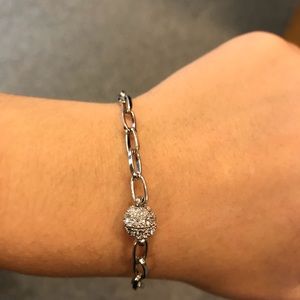 7” rhodium link bracelet with magnetic clasp